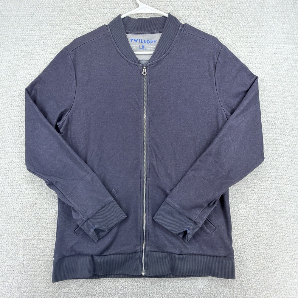 Twillory Performance Bomber Jacket Mens M Charcoal Black Stretch Tailored Fit